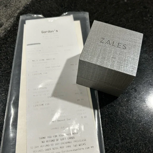 Zales Silver PAST PRESENT FUTURE anniversary Diamond Ring - Picture 10 of 11